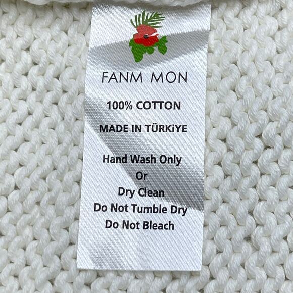 Fanm Mon Winter Bloom Blue Rose Cotton Cardigan Handmade New size XS/S Ivory - Picture 12 of 13